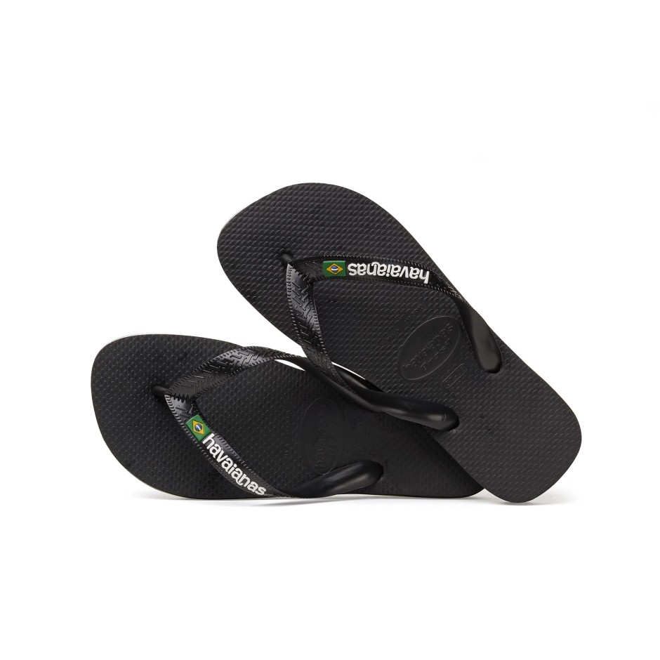 Unisex Flip-Flops Black - Havaianas Brasil Logo