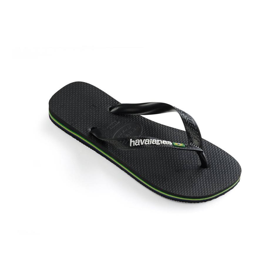 Unisex Flip-Flops Black - Havaianas Brasil Logo