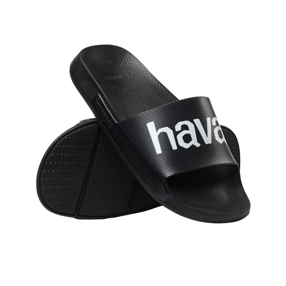 Unisex Slides Black - Havaianas Classic Logomania