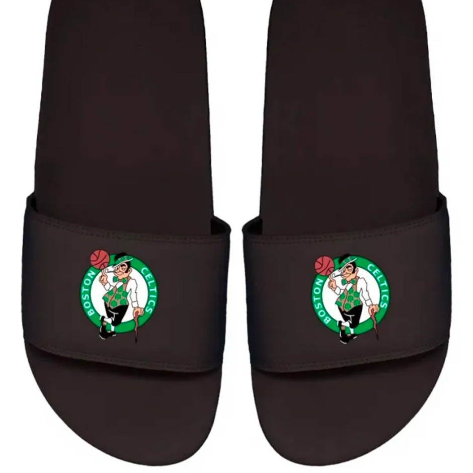Unisex Παντόφλες Μαύρες - Islide Motto Boston Celtics 