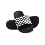 VANS CHECKERBOARD SLIDE-ON SANDALS V4KIIP9-IP9 White-Black Image 0