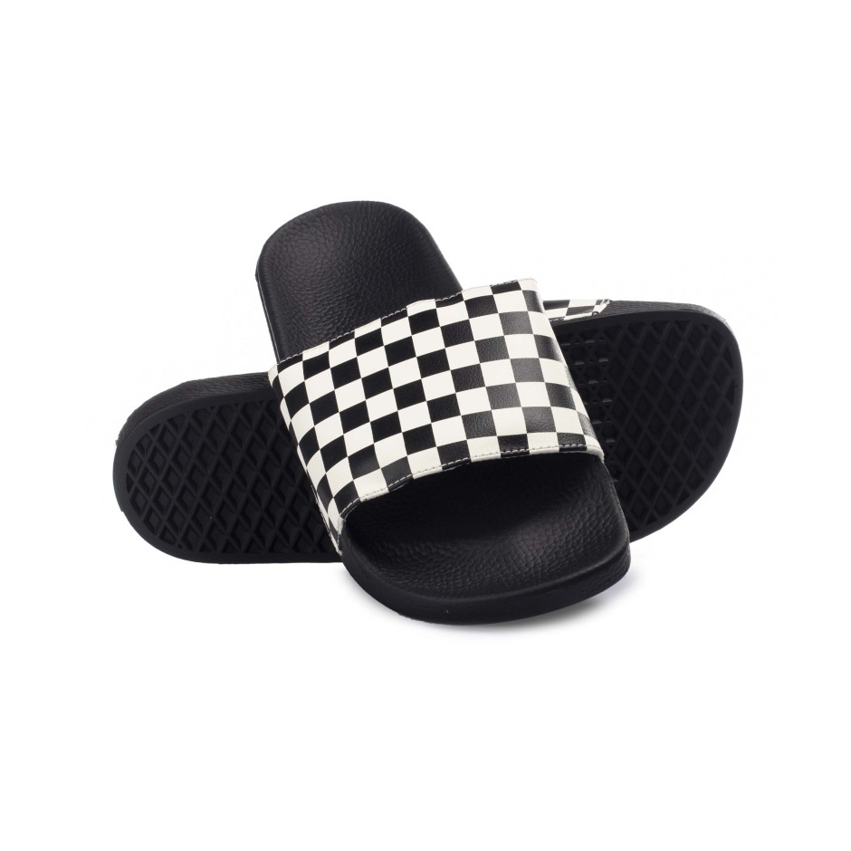VANS CHECKERBOARD SLIDE-ON SANDALS V4KIIP9-IP9 Λευκό-Μαυρο