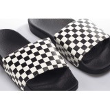 VANS CHECKERBOARD SLIDE-ON SANDALS V4KIIP9-IP9 White-Black Image 1
