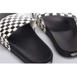 VANS CHECKERBOARD SLIDE-ON SANDALS V4KIIP9-IP9 White-Black Image 2