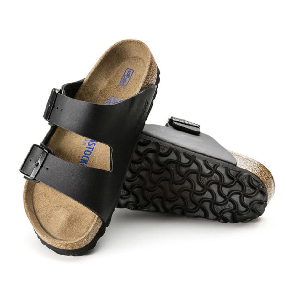 Unisex Σανδάλια Μαύρα - Birkenstock Arizona Soft Footbed 