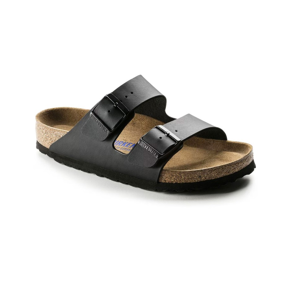 Unisex Σανδάλια Μαύρα - Birkenstock Arizona Soft Footbed 
