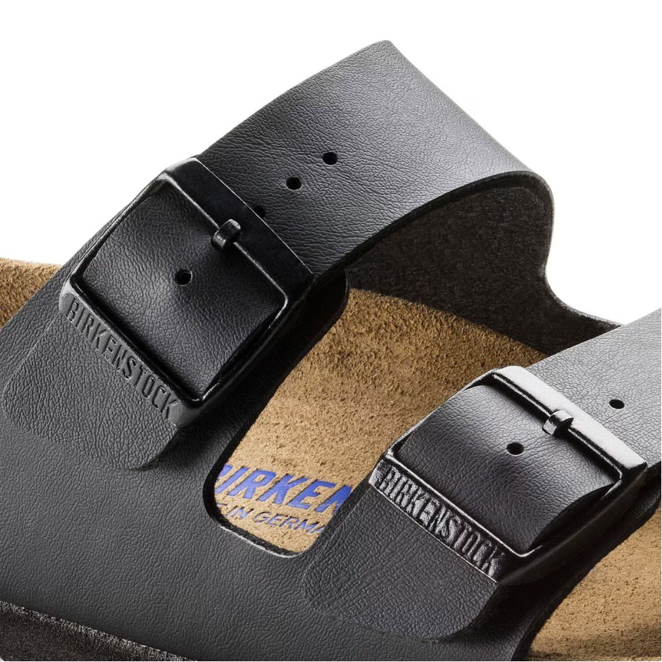 Unisex Σανδάλια Μαύρα - Birkenstock Arizona Soft Footbed 