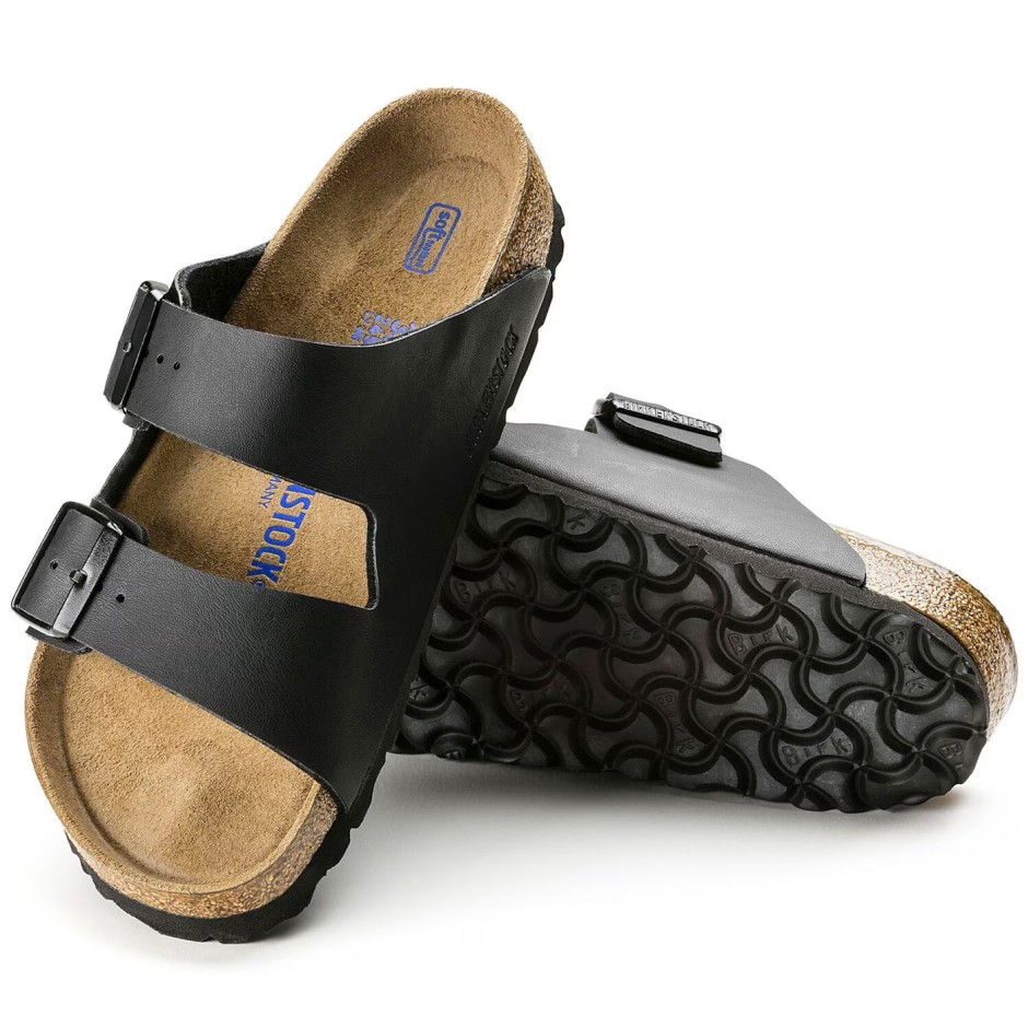 Unisex Σανδάλια Μαύρα - Birkenstock Arizona Soft Footbed 