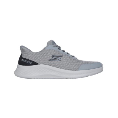SKECHERS SLIP-INS MESH LACE UP SNEAKER WHOTMELT DETAILS 233183-GYBK Grey