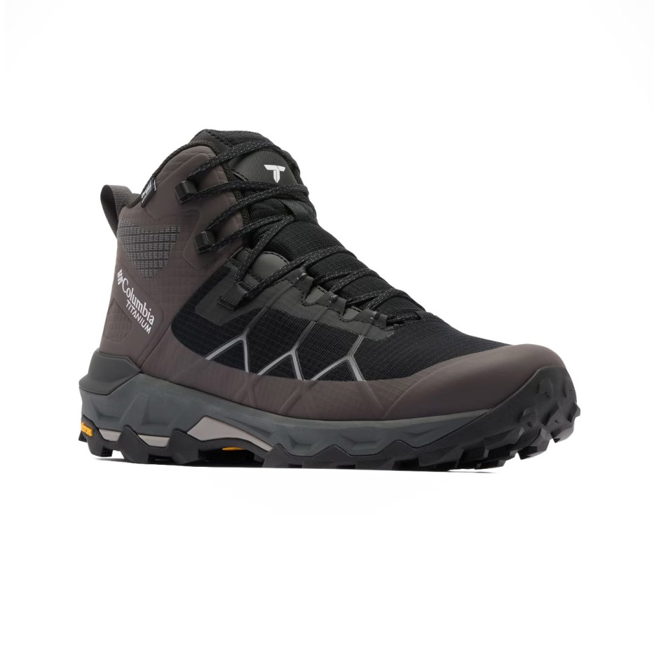 Men's Hiking Shoes Black - Columbia Peakfreak Titanium OutDry Mid
