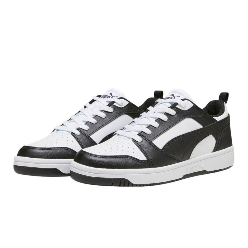 Puma Rebound V6 Low Λευκό-Μαυρο - Ανδρικά Παπούτσια