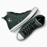 Converse Chuck Taylor All Star Leather Πράσινο - Ανδρικά Sneakers Μποτάκια Εικόνα 4