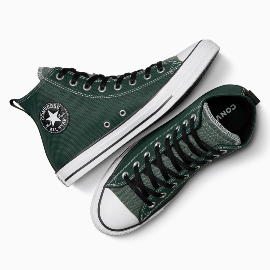 Converse Chuck Taylor All Star Leather Πράσινο - Ανδρικά Sneakers Μποτάκια