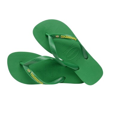 Ανδρικές Σαγιονάρες Πράσινες - Havaianas Brazil Logo Neon
