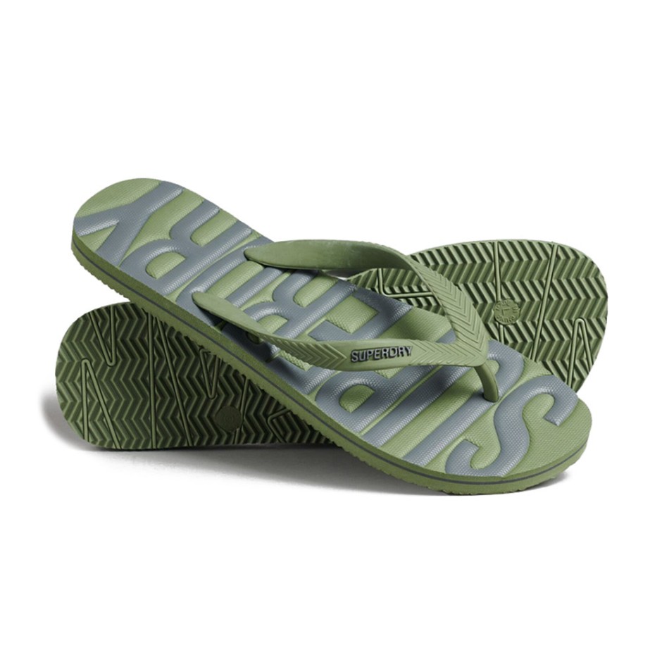 SUPERDRY D2 SDRY VINTAGE VEGAN FLIP FLOP MF310263A-1KM OLIVE