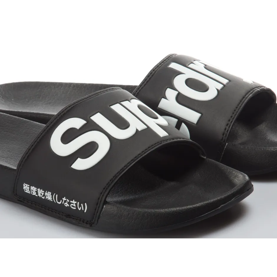 Superdry black 2025 slides