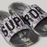 SUPERDRY D2 SDRY CAMO VEGAN POOL SLIDE MF310261A-9TM Grey Image 1