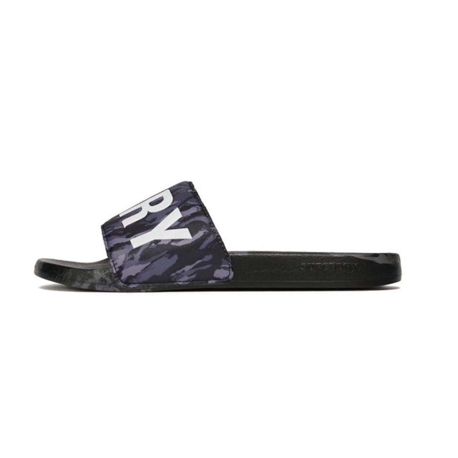 Ανδρικές Παντόφλες Ανθρακί - Superdry Camo Vegan Pool