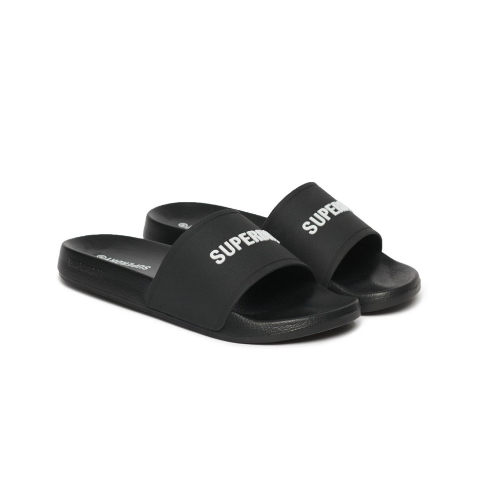 Ανδρικές Παντόφλες Μαύρες - Superdry Logo