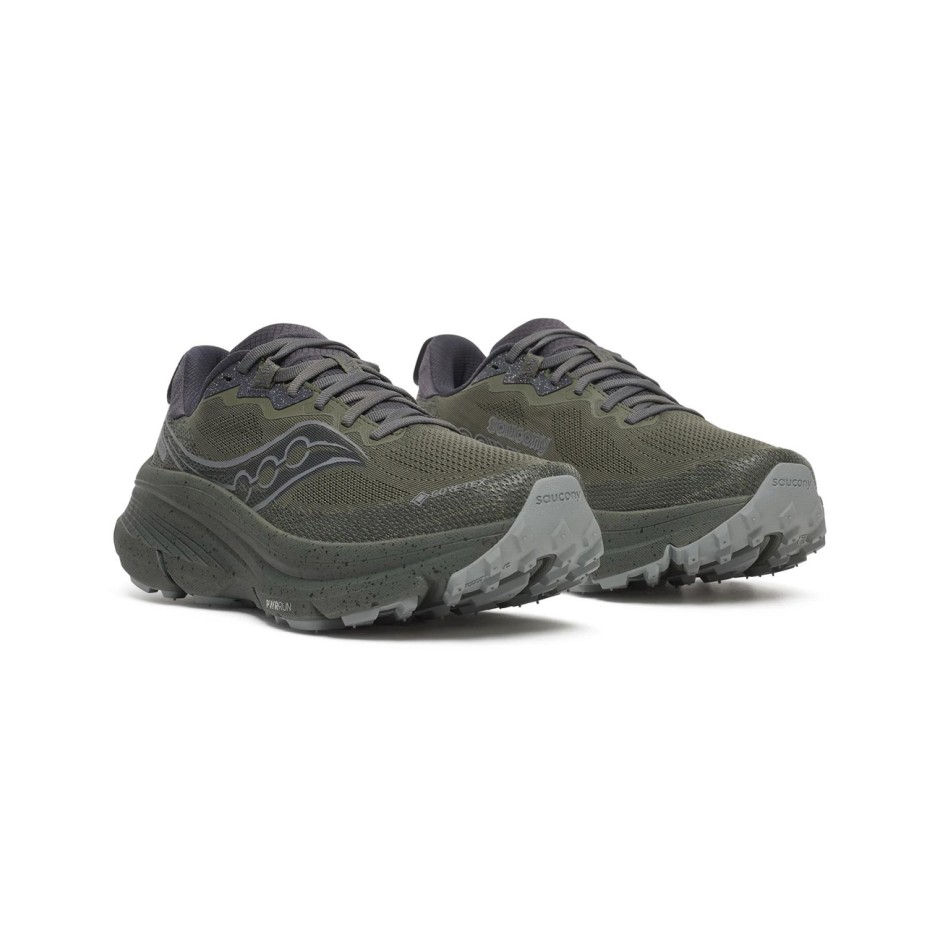 Ανδρικά Παπούτσια Trail Running Χακί - Saucony Guide TR Gore-Tex