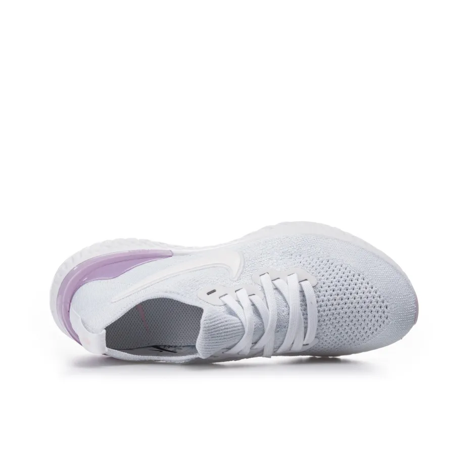 Nike epic react flyknit 2 women's cheap white and purple