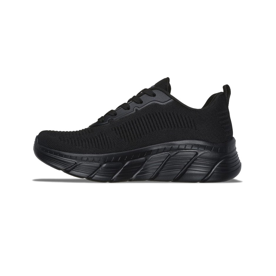 SKECHERS ENGINEERED KNIT FASHION LACE UP SNEAKER 117385-BBK Black