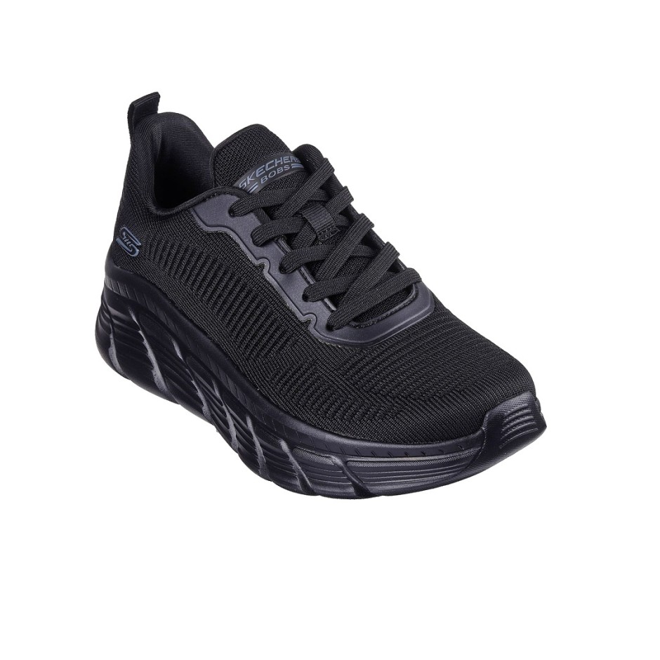 SKECHERS ENGINEERED KNIT FASHION LACE UP SNEAKER 117385-BBK Black