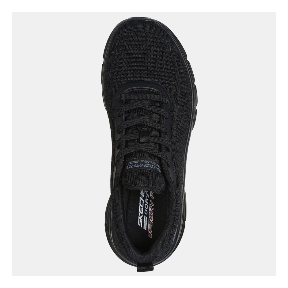 SKECHERS ENGINEERED KNIT FASHION LACE UP SNEAKER 117385-BBK Black