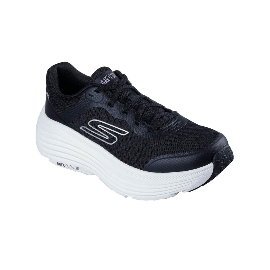 SKECHERS ENGINEERED MESH LACE UP W 129470-BKW Black