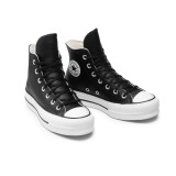 CONVERSE CHUCK TAYLOR ALL STAR CLEAN LEATHER PLATFORM 561675C Black Image 1