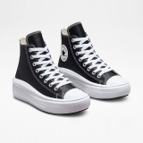 Γυναικεία Sneakers Μαύρα - Converse Chuck Taylor All Star Move Platform Leather  Εικόνα 1