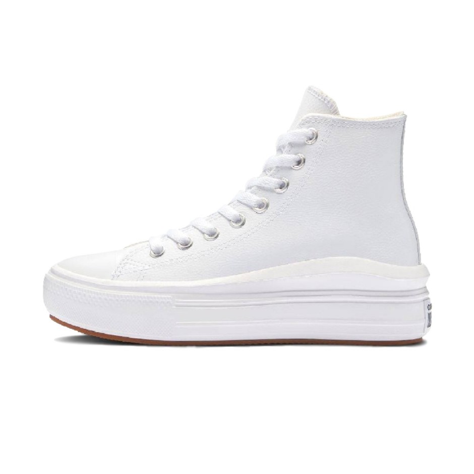Γυναικεία Sneakers Λευκά - Converse Chuck Taylor All Star Move Platform Leather 