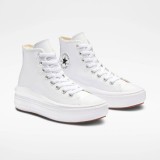 CONVERSE CHUCK TAYLOR ALL STAR MOVE PLATFORM FOUNDATIONAL LEATHER A04295C White Image 1