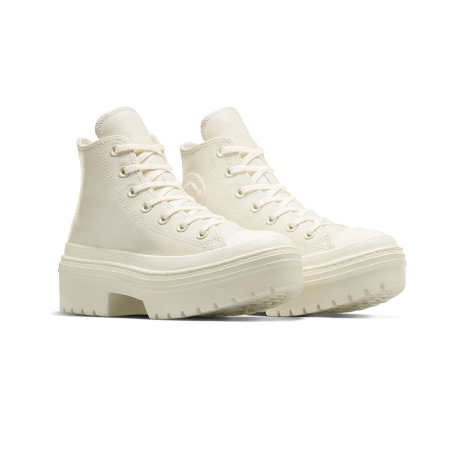 Γυναικεία Sneakers Λευκά - Converse Chuck Taylor All Star Lugged Heel Leather Platform
