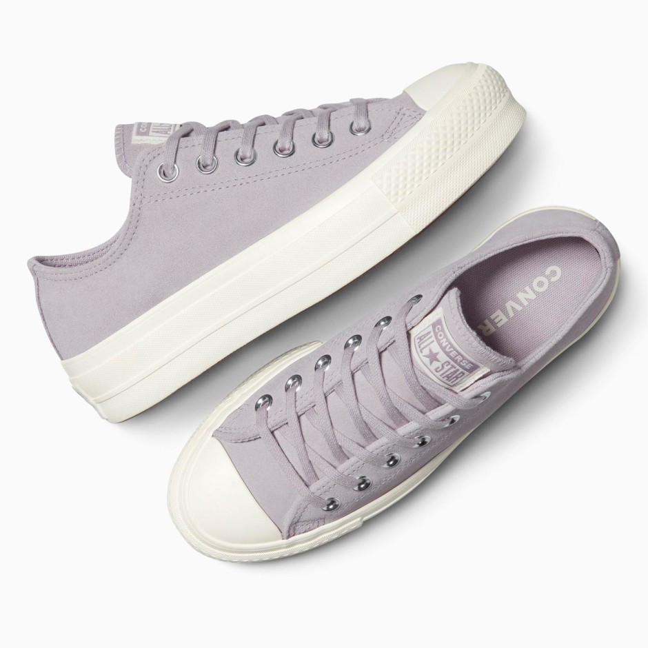 Γυναικεία Sneakers Λιλά - Converse Chuck Taylor All Star Lift Platform Colorful Suede