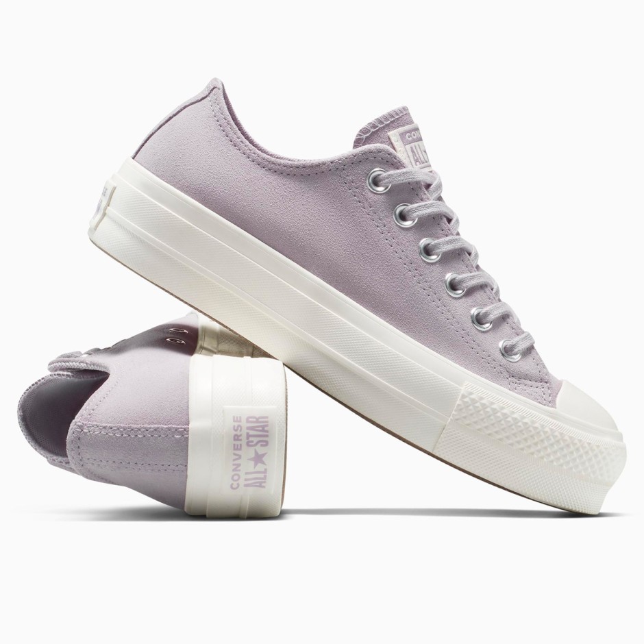 Γυναικεία Sneakers Λιλά - Converse Chuck Taylor All Star Lift Platform Colorful Suede
