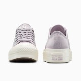 Γυναικεία Sneakers Λιλά - Converse Chuck Taylor All Star Lift Platform Colorful Suede Εικόνα 4