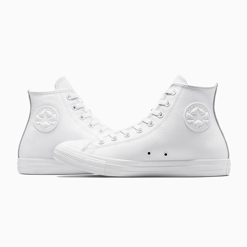 Γυναικεία Sneakers Λευκά - Converse Chuck Taylor All Star Leather