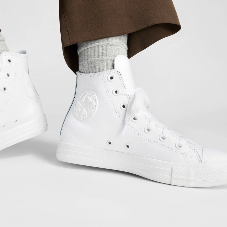 Γυναικεία Sneakers Λευκά - Converse Chuck Taylor All Star Leather