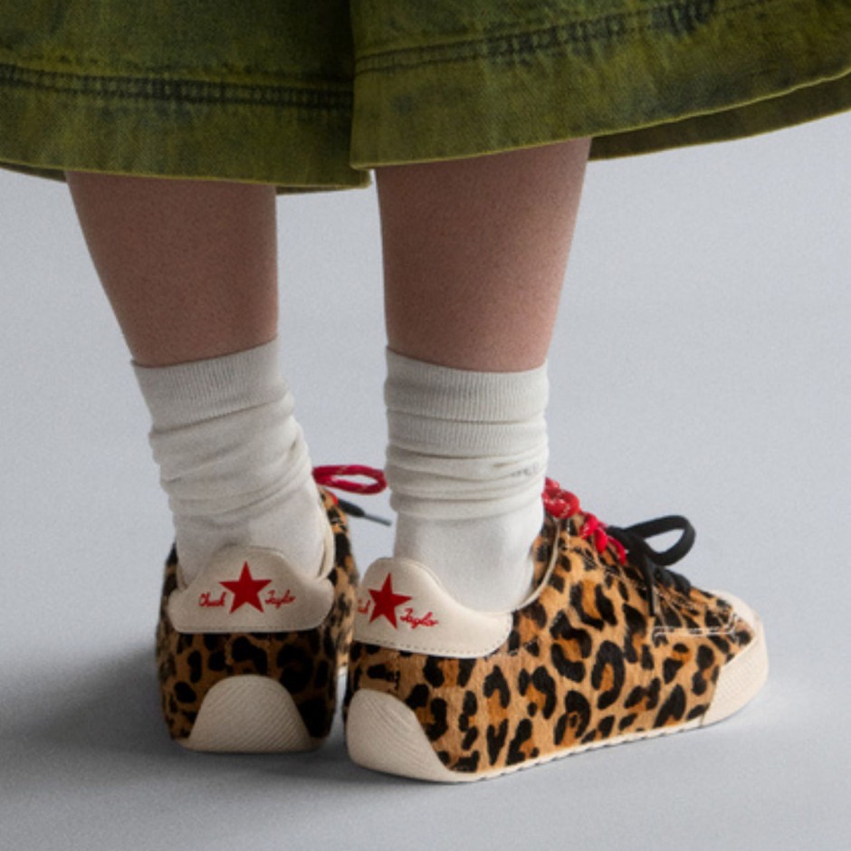 Γυναικεία Sneakers Καφέ - Converse Chuck Taylor Lo Leopard Pony Hair