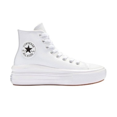 Γυναικεία Sneakers Λευκά - Converse Chuck Taylor All Star Move Platform Leather 