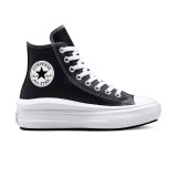 Γυναικεία Sneakers Μαύρα - Converse Chuck Taylor All Star Move Platform Leather  Εικόνα 