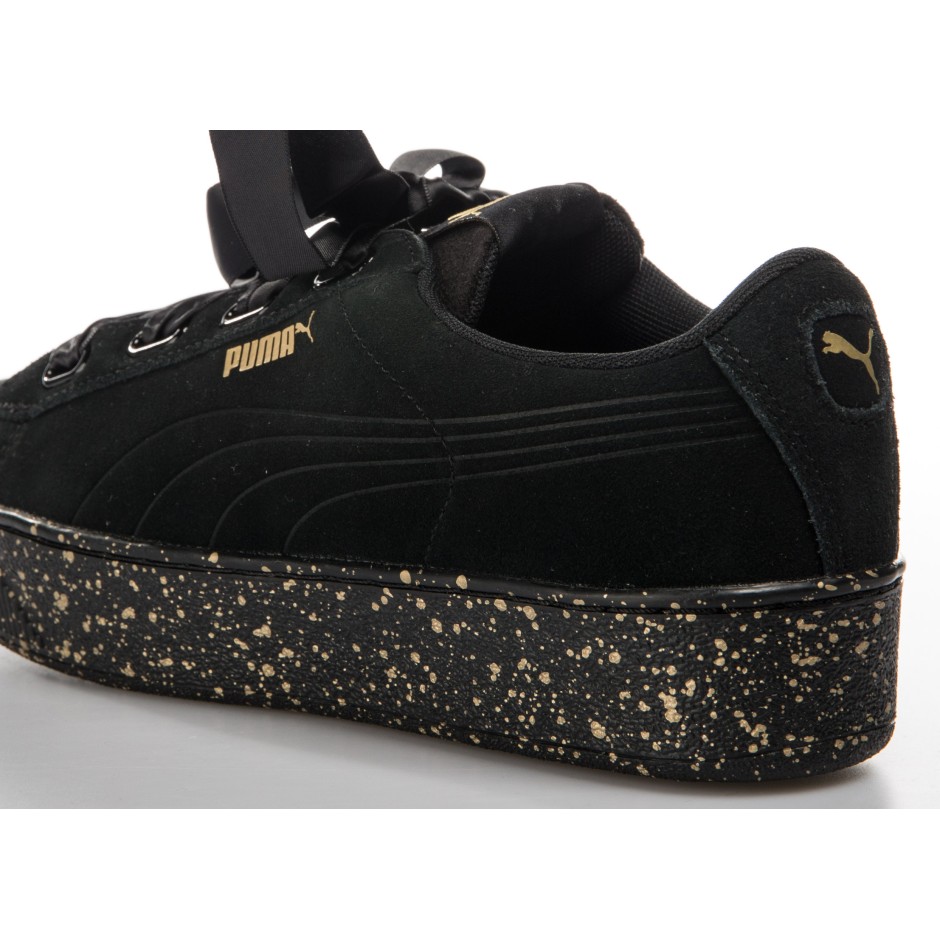 PUMA VIKKY PLATFORM RIBBON DOTS 366815 01 Black Zakcret.gr