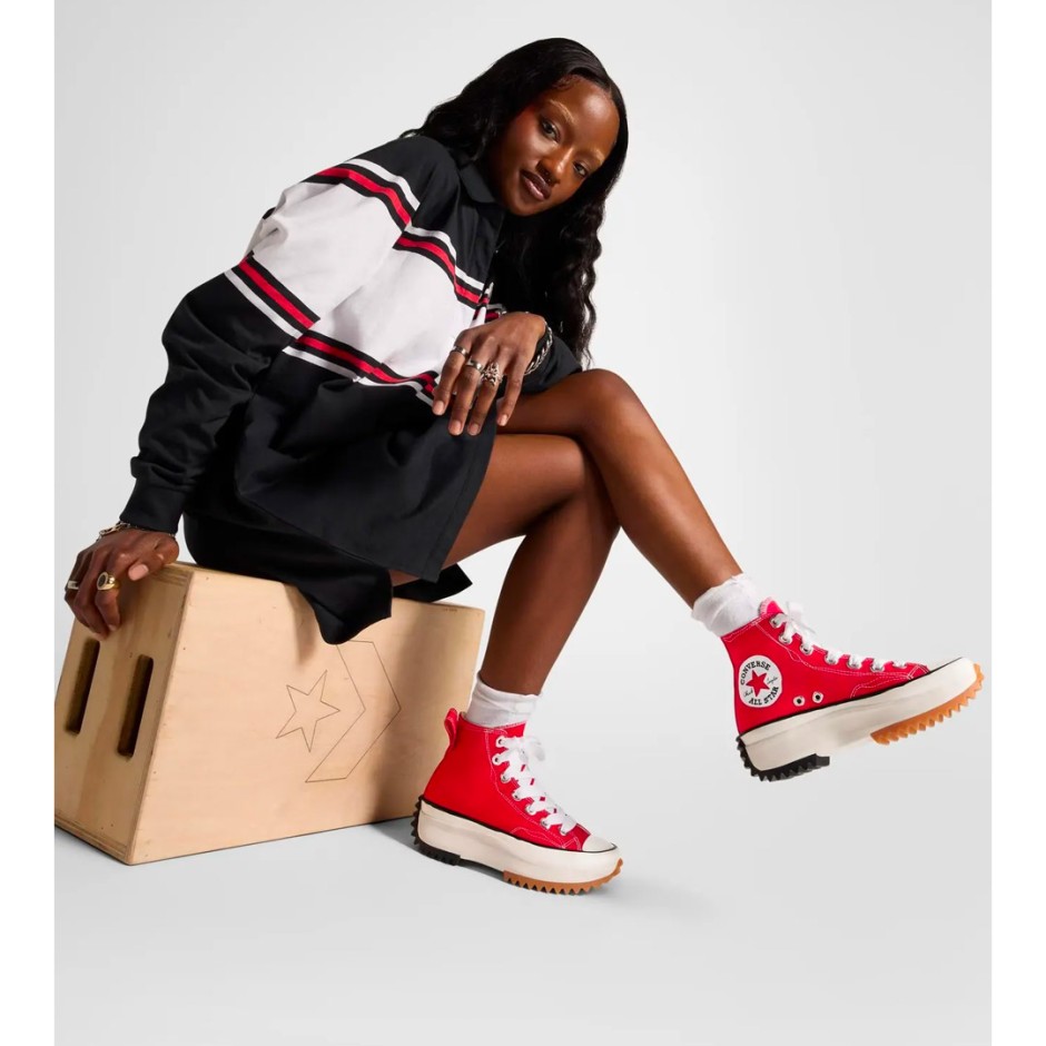 Γυναικεία Sneakers Κόκκινα - Converse Run Star Hike Platform Sketch
