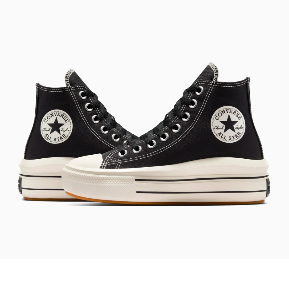 Γυναικεία Sneakers Μαύρα - Converse Chuck Taylor All Star Move Platform Retro Sport