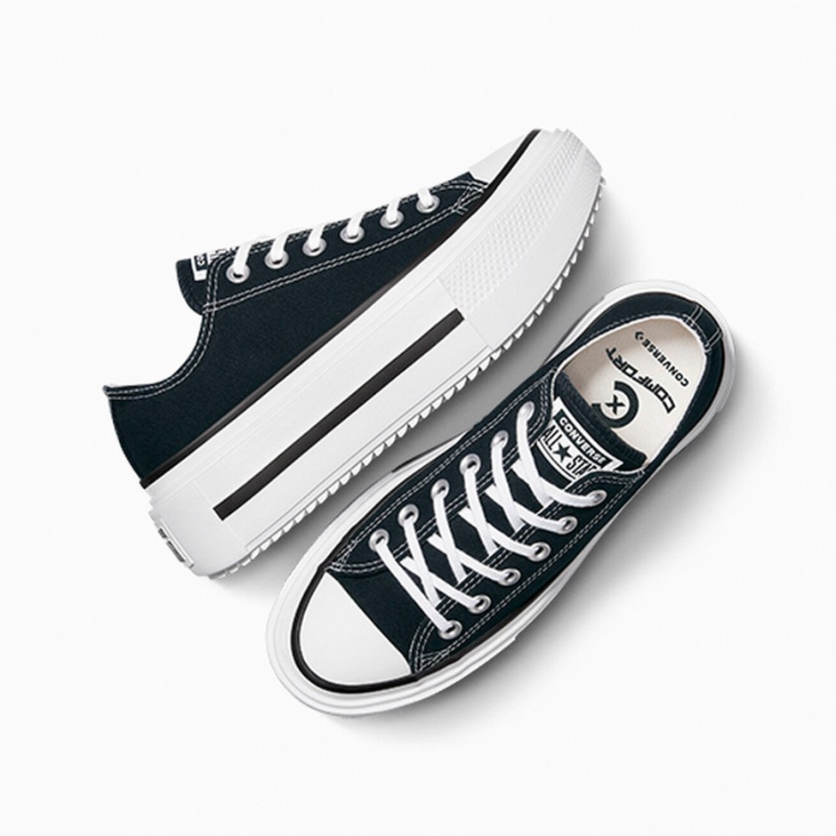 Γυναικεία Sneakers Μαύρα - Converse Chuck Taylor All Star Lift Double Stack Platform
