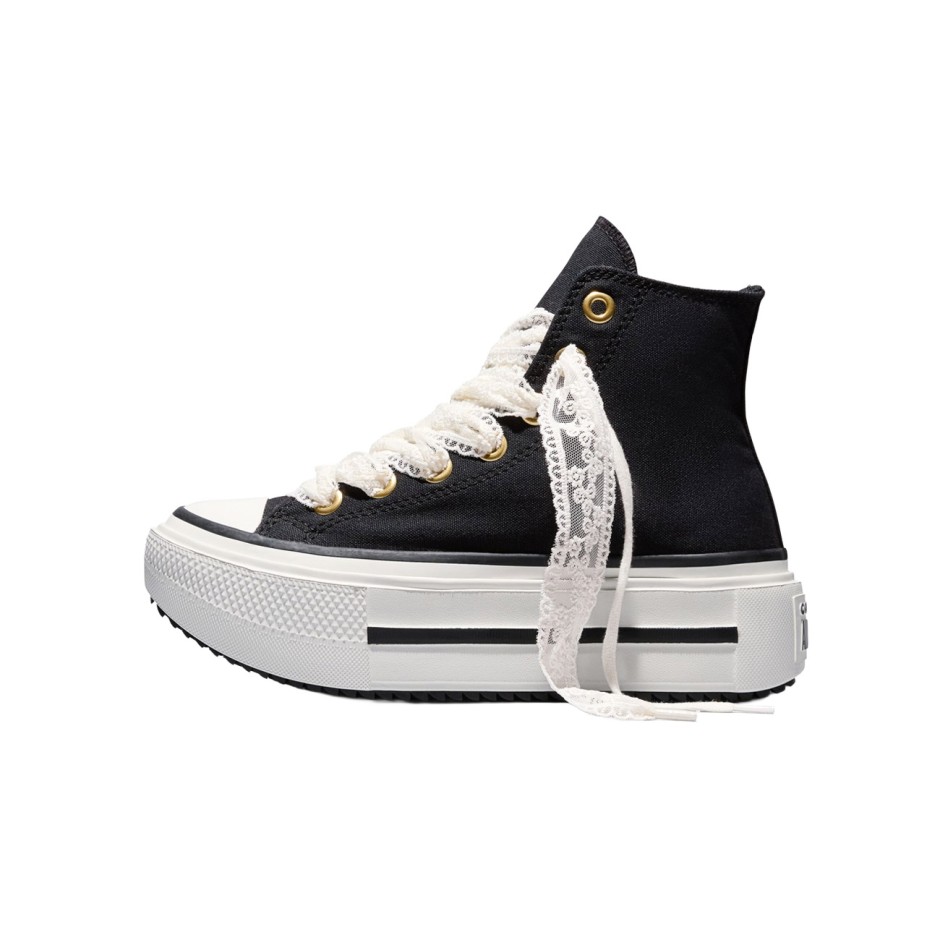 Γυναικεία Sneakers Μαύρα - Converse Chuck Taylor All Star Lift Double Stack Lace