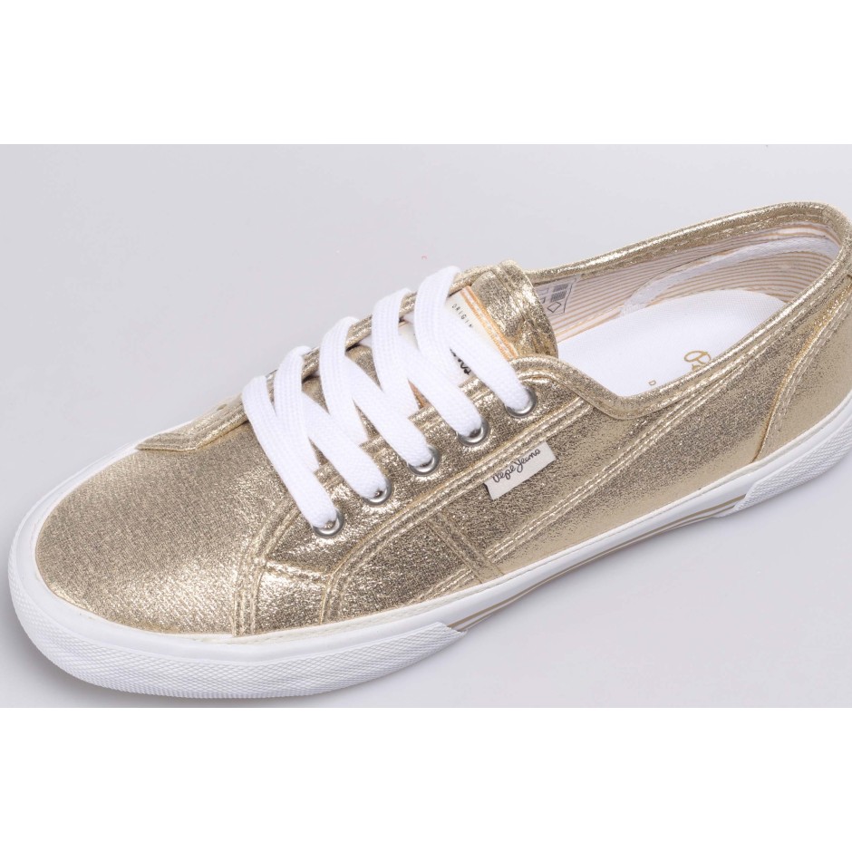 PEPE JEANS ABERLADY SHINE METALLIZED SNEAKERS PLS31154-099 Gold