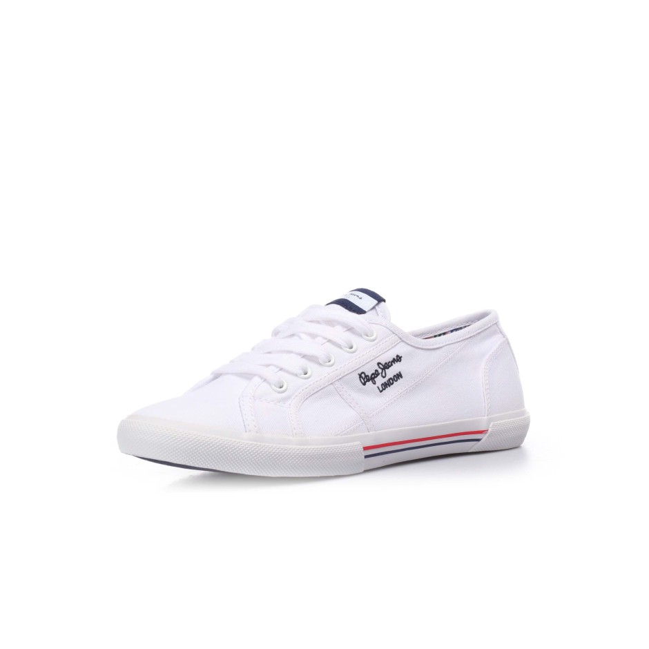 PEPE JEANS ABERLADY ECOBASS CANVAS SNEAKERS PLS31193-800 Λευκό