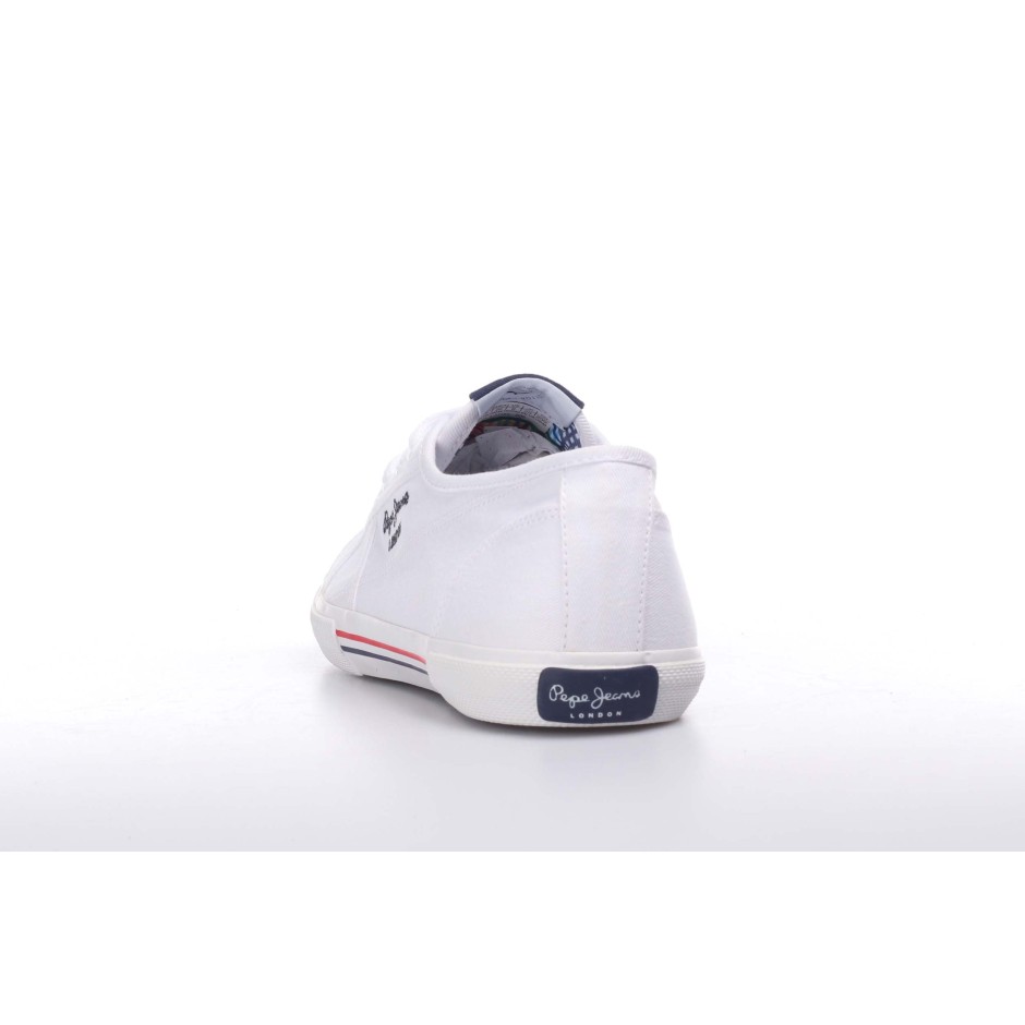 PEPE JEANS ABERLADY ECOBASS CANVAS SNEAKERS PLS31193-800 White